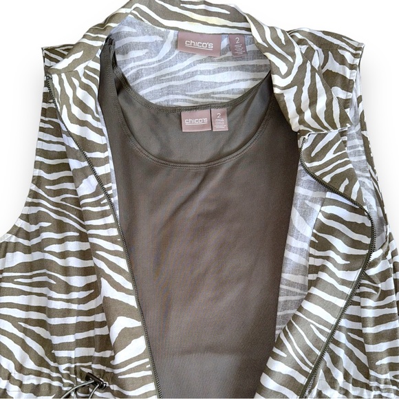 Chicos zebra linen vest set - Size L (2) - Picture 2 of 5